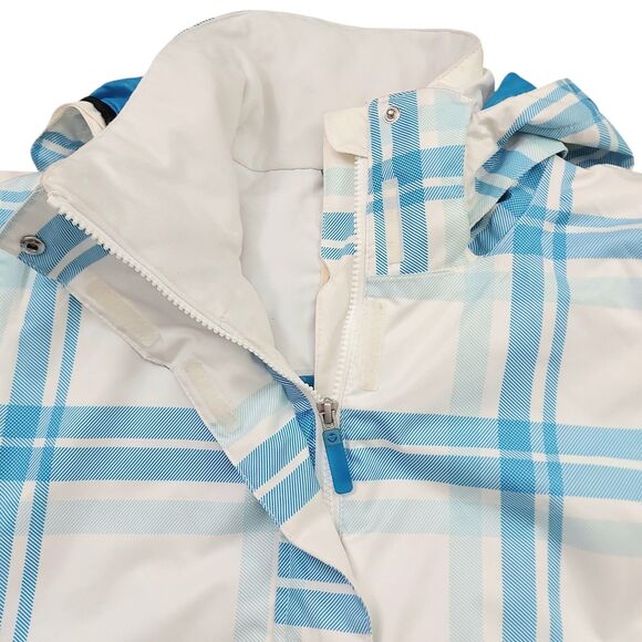 Roxy Snow Jacket Womens Large White Blue Hooded Insulated Snowboarding Outdoor - Picture 3 of 14